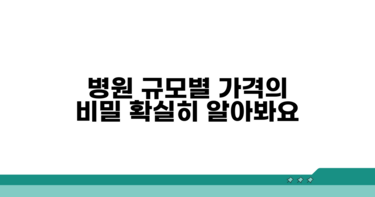병원 규모별 가격 특징