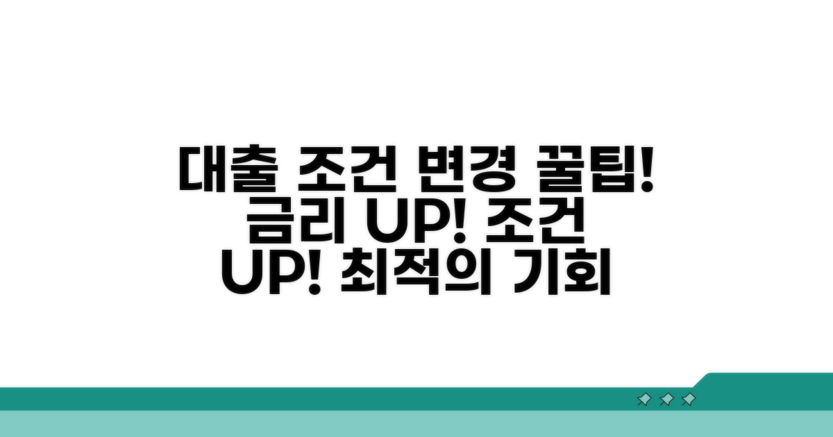 최적의 대출 조건 변경 꿀팁