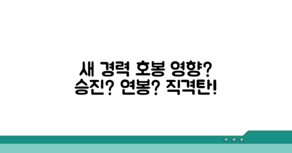 새로운 경력, 호봉에 어떻게 반영될까?
