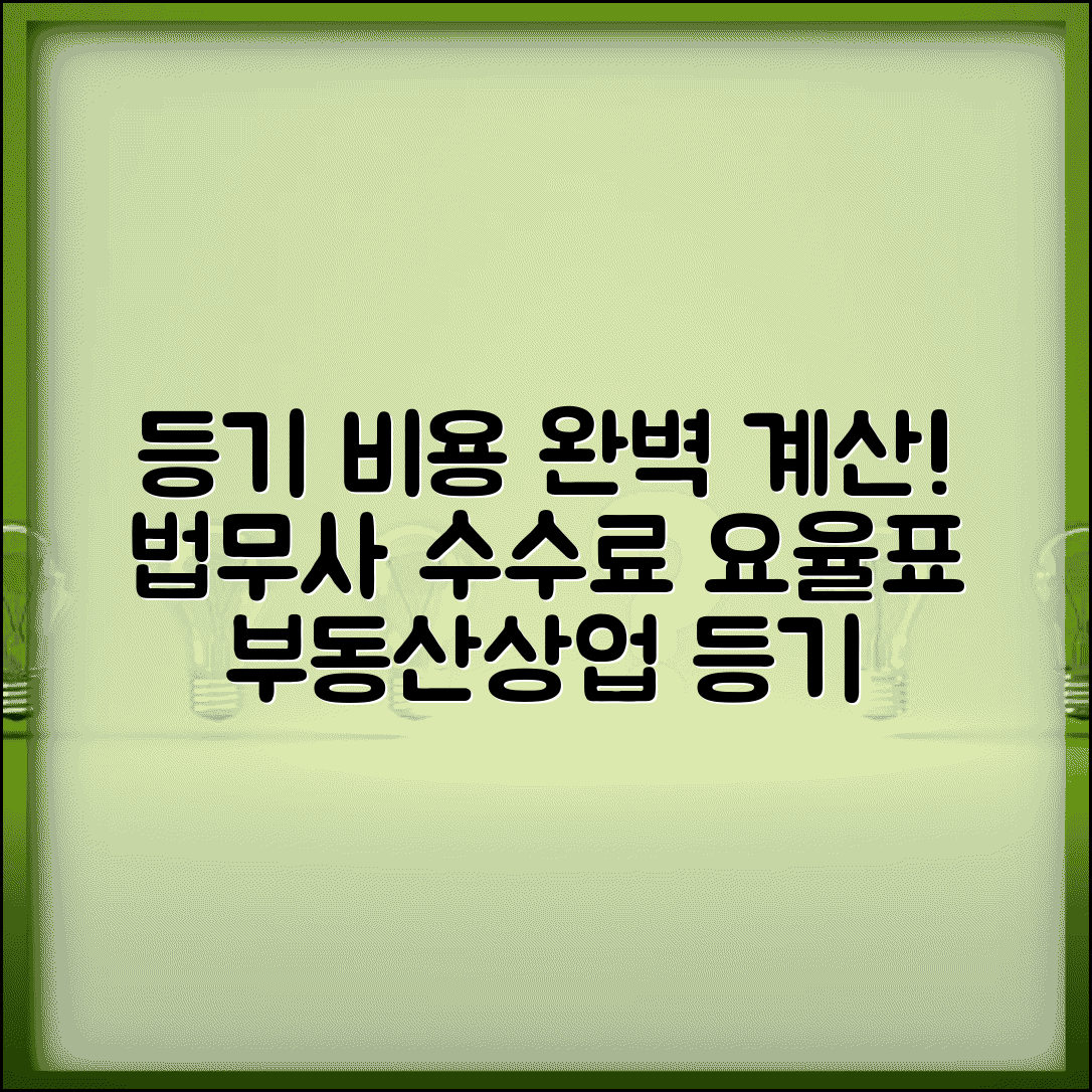 법무사 수수료 요율표 등기 업무별 | 부동산 등기부터 상업 등기까지 비용 미리 계산하기