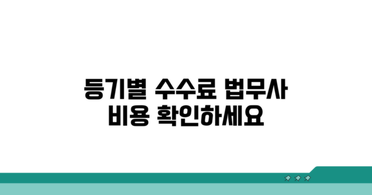 등기 종류별 법무사 수수료 한눈에