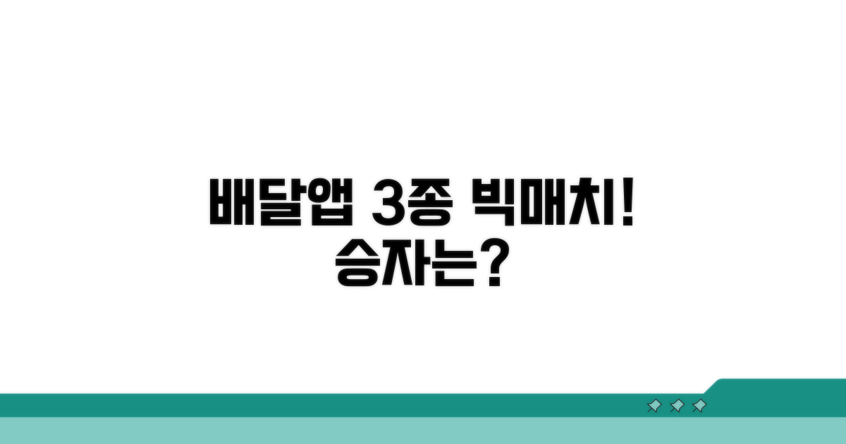 요즘 인기 배달 앱 3가지 비교