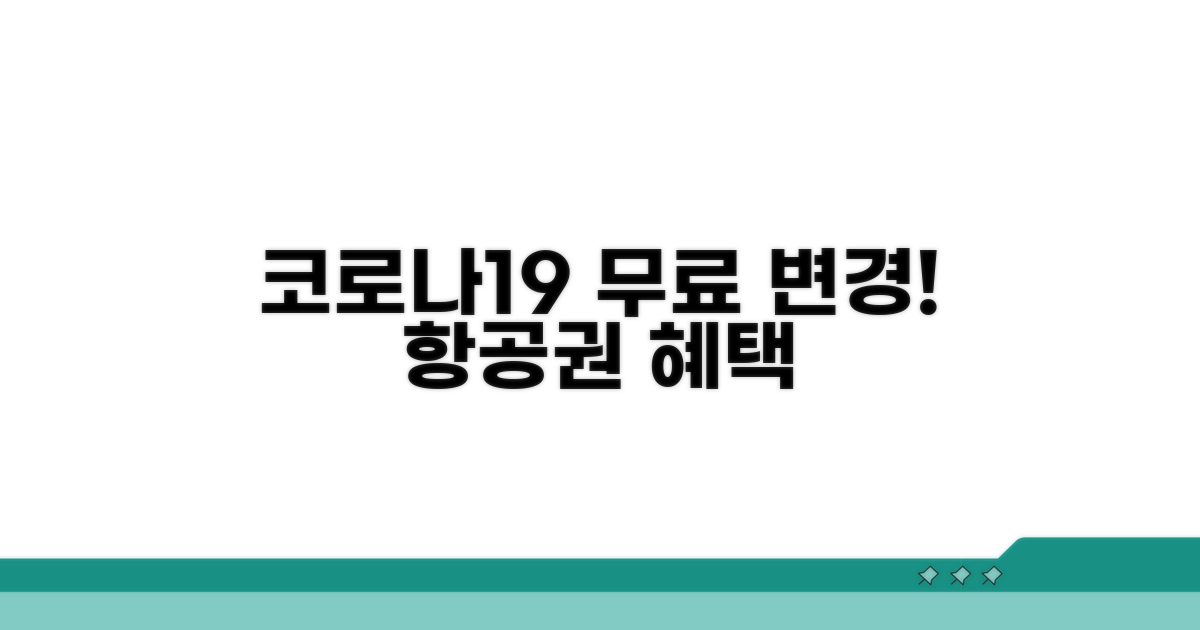 코로나19 항공권 변경 무료 혜택