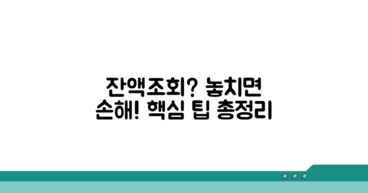 잔액조회 주의사항 및 팁