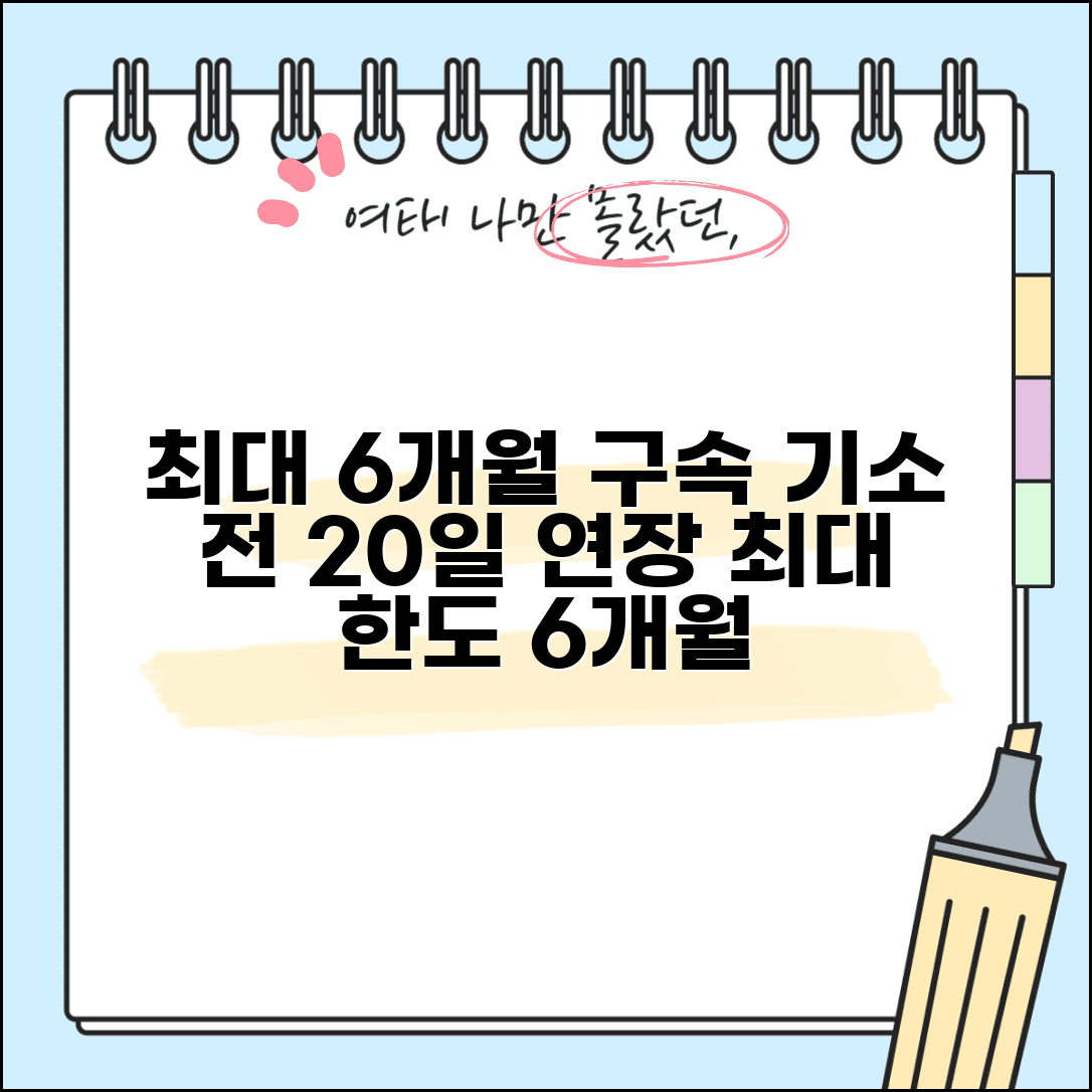 구속기간 최대 6개월 | 기소 전 구속 20일 연장 10일 최대 구속기간 한도