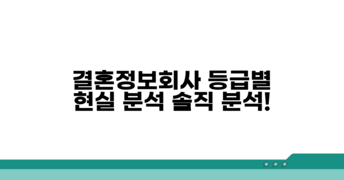 결혼정보회사, 등급별 현실 분석