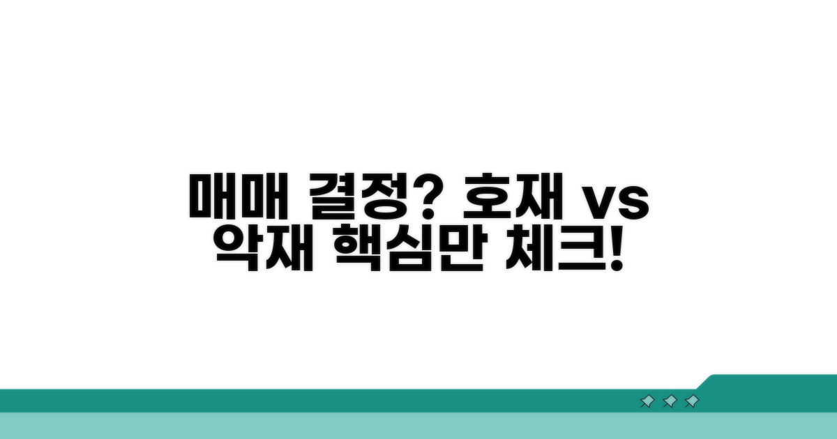 호재 악재, 매매 결정 변수 체크