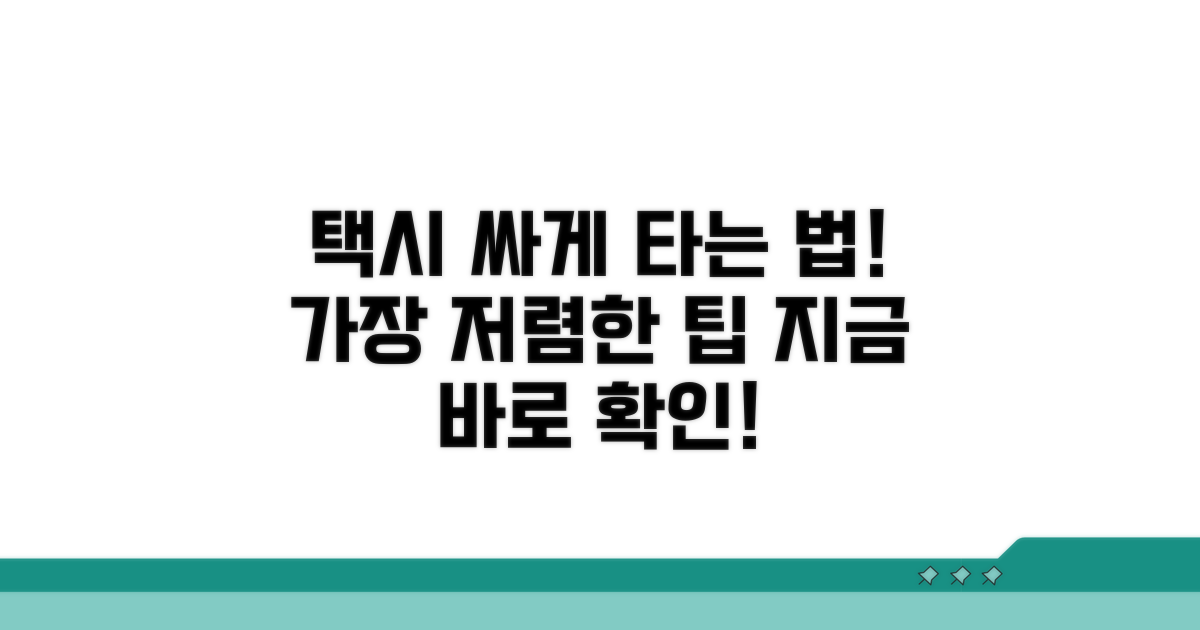가장 싸게 택시 타는 방법 공개