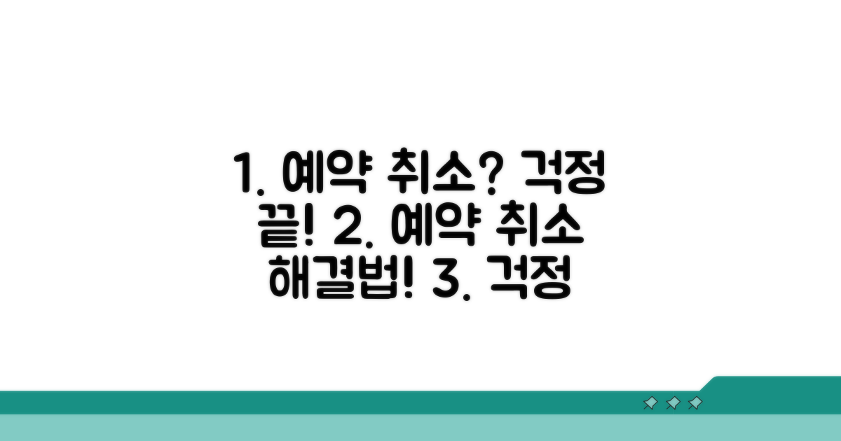 예약 취소, 걱정 끝내는 방법 알아보기