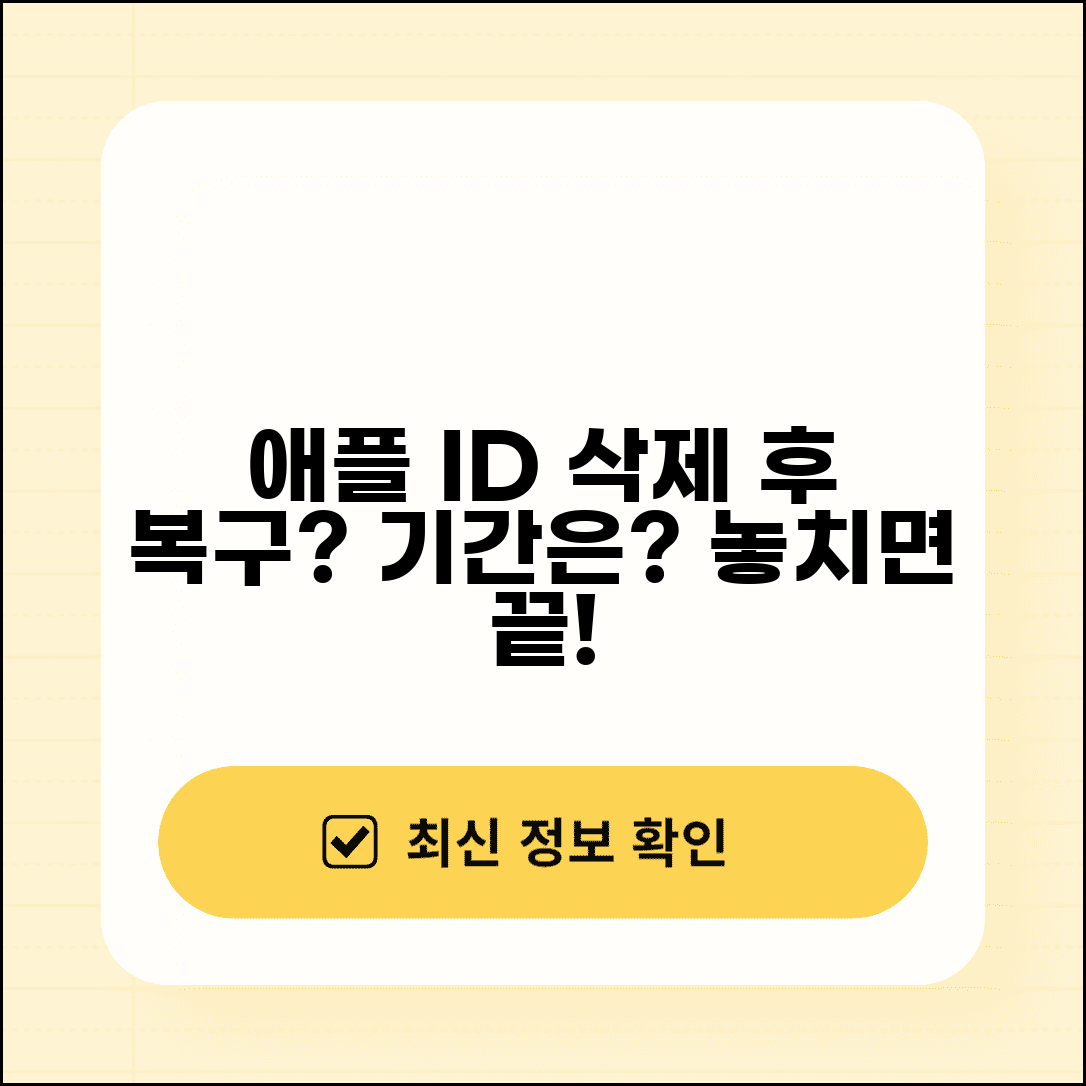 애플 아이디 삭제 후 복구 가능한지 | 애플 계정 삭제 복구 기간