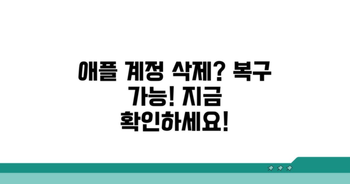 애플 계정 삭제 복구, 가능한가요?