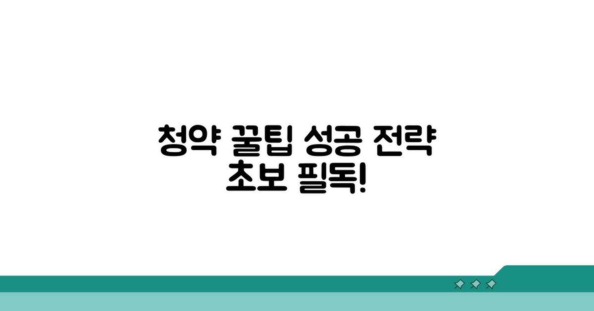성공적인 청약 전략 꿀팁