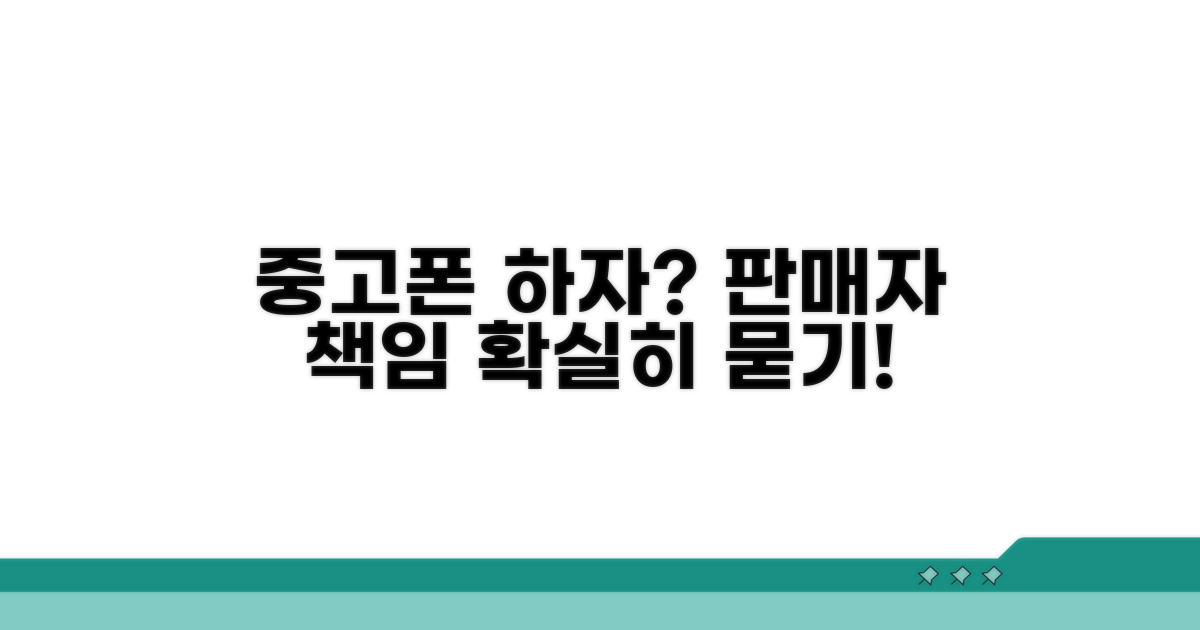 중고폰 하자, 판매자에게 책임 묻기