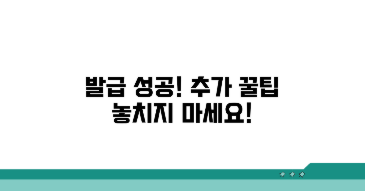 발급 성공을 위한 추가 팁