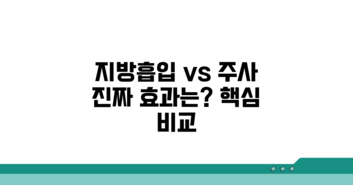 지방 흡입 vs 주사, 핵심 비교