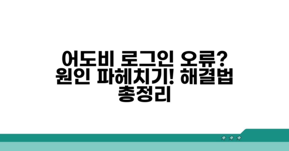 어도비 로그인 오류 원인 분석