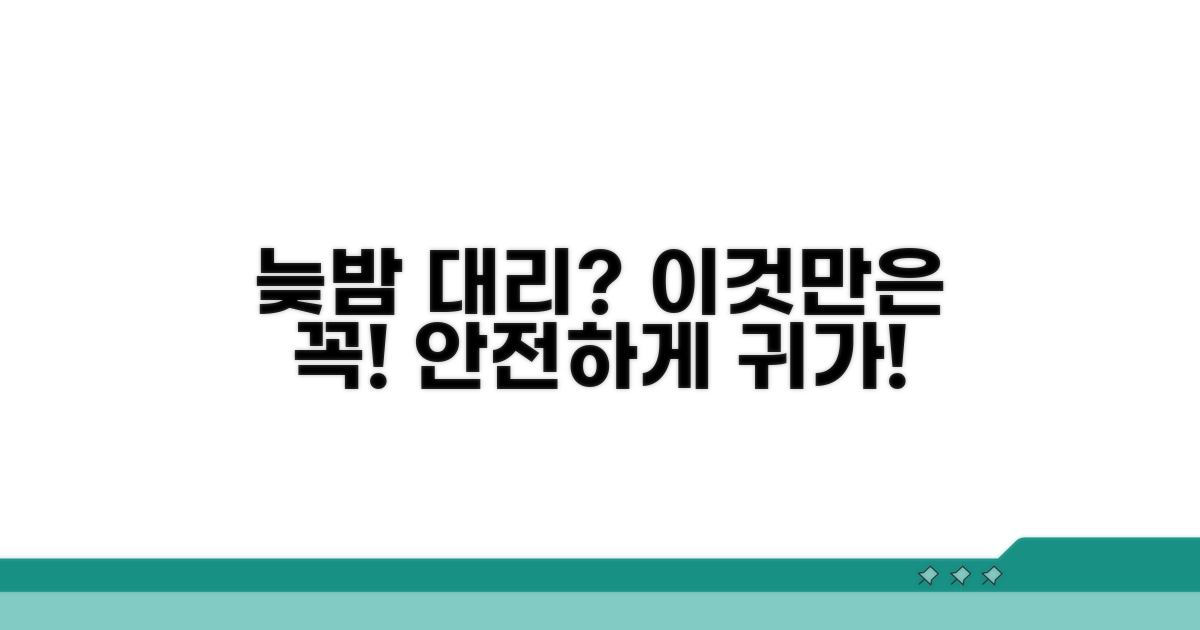 늦은 밤 대리 이용 시 주의사항 체크