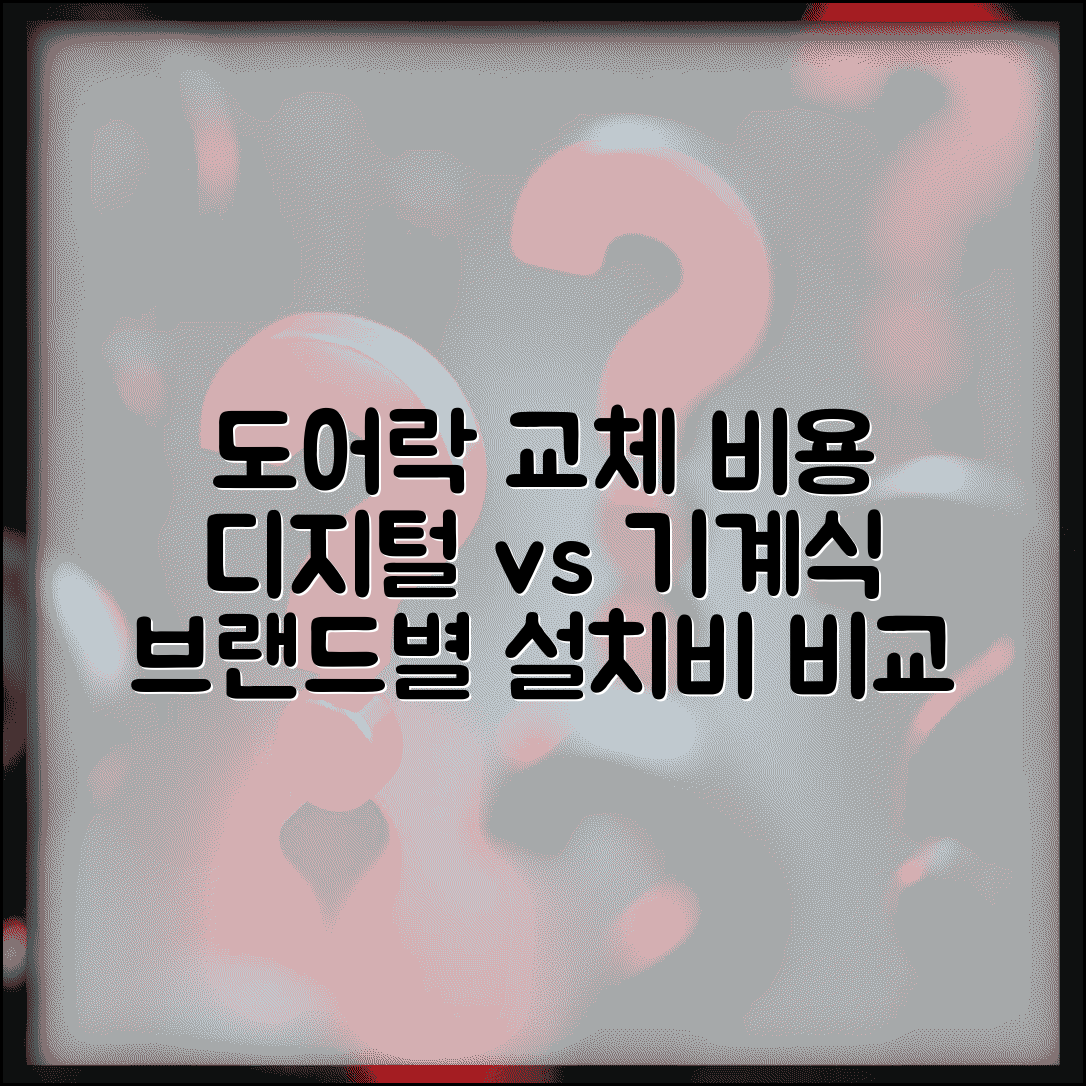 도어락 교체 비용 디지털 기계식 | 현관문 도어락 설치비 브랜드별 비교