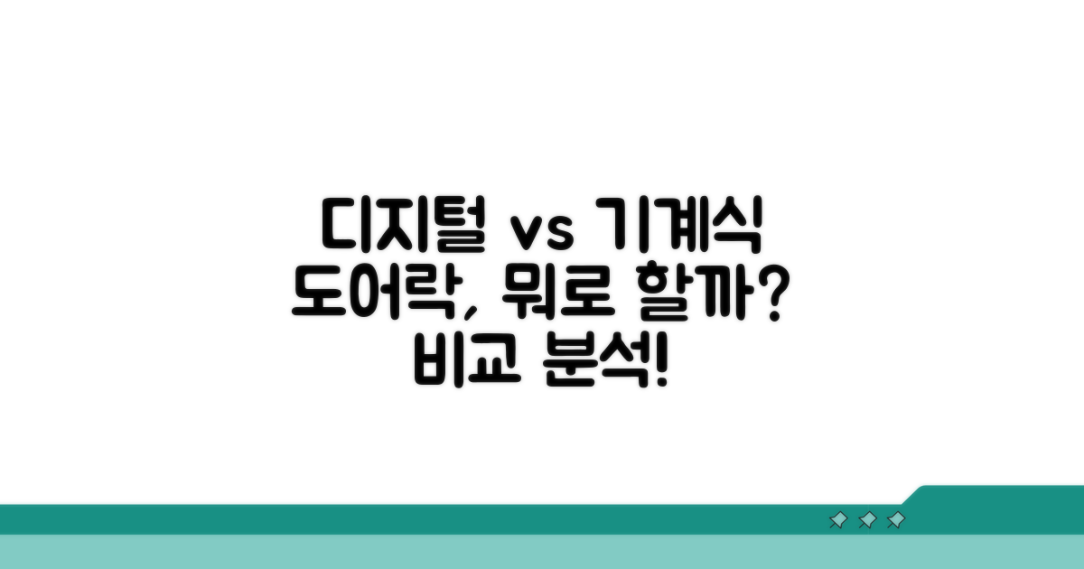 디지털 vs 기계식 도어락 비용 비교