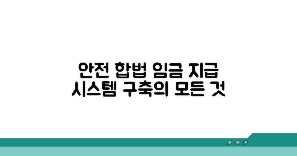 안전하고 합법적인 임금 지급 시스템 구축