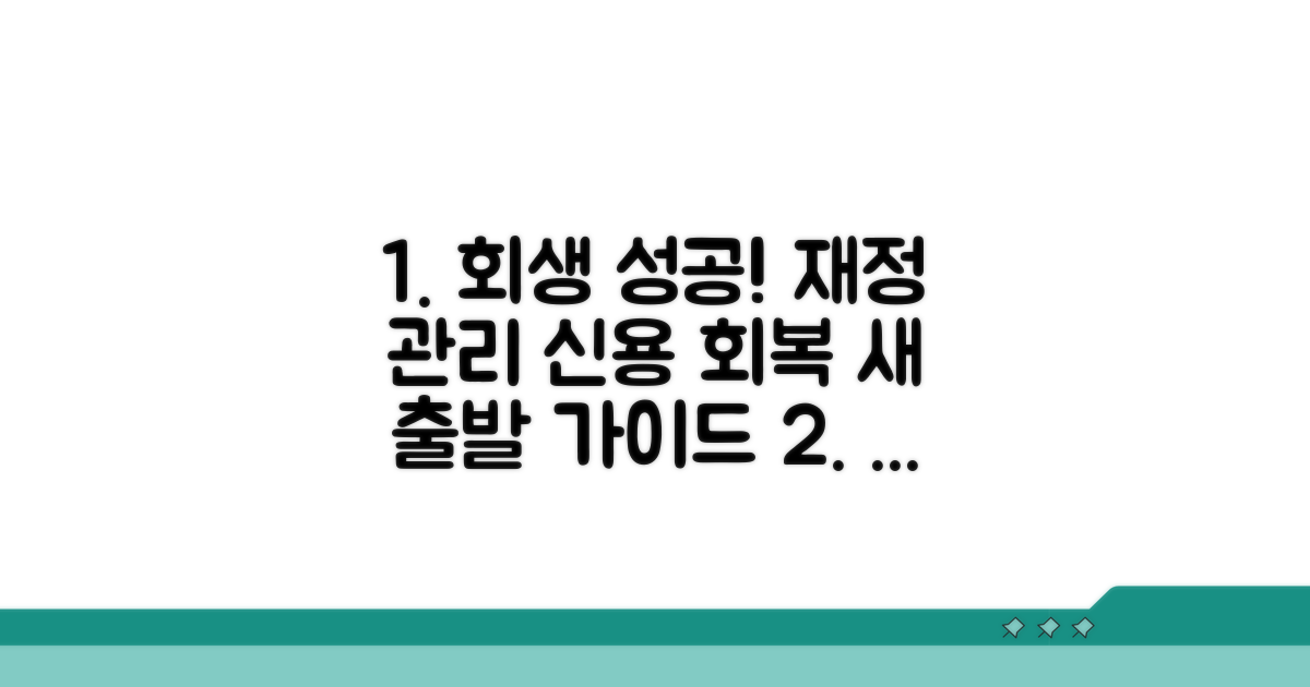 회생 후 재정 관리 및 신용 회복