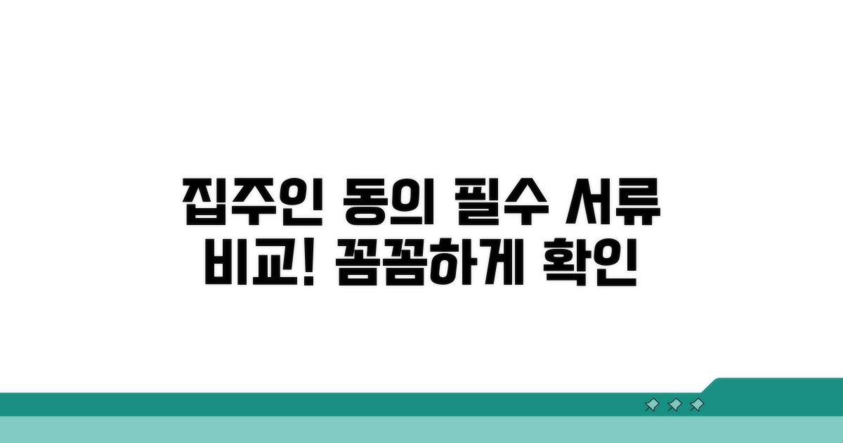 집주인 동의, 필요 서류 상세 비교