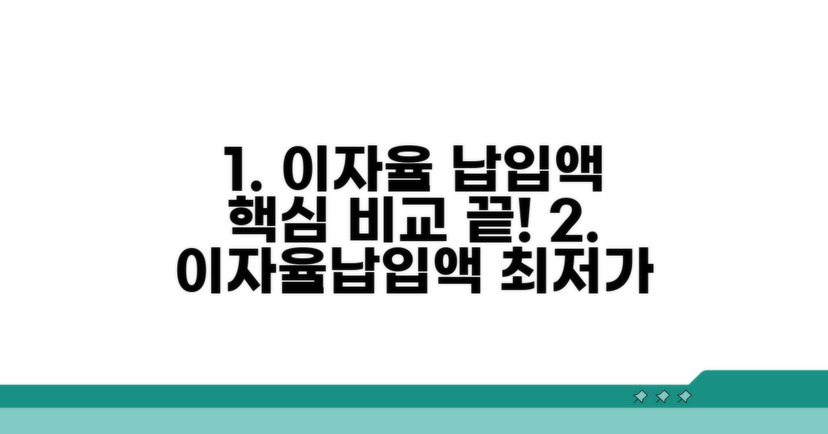 이자율, 납입액 비교 가이드