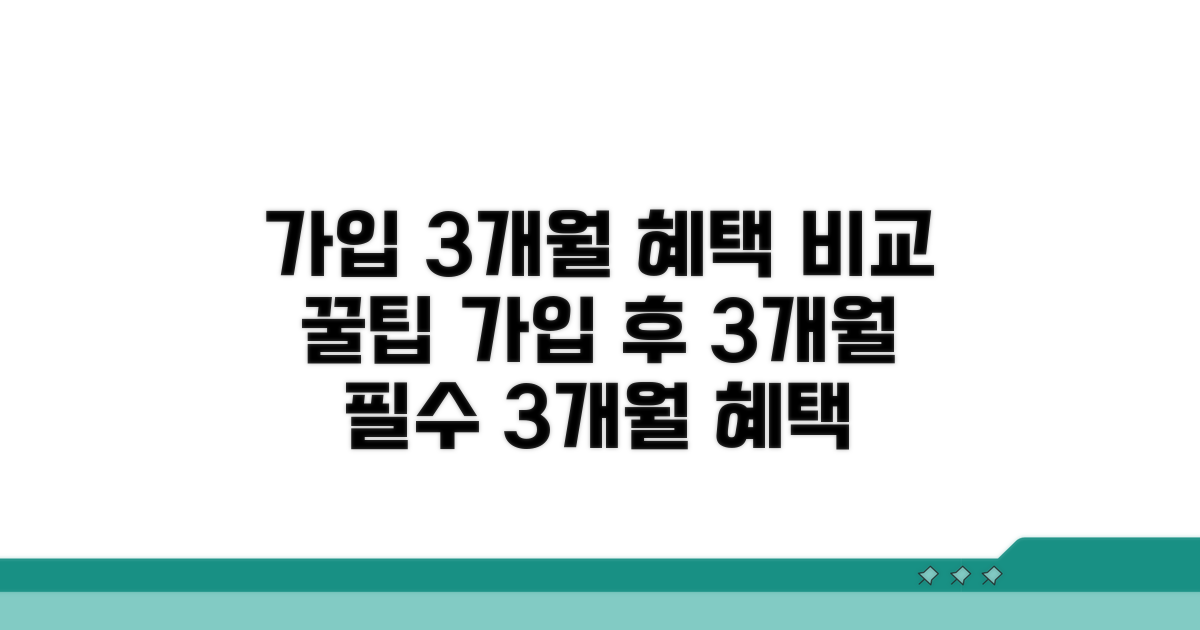 가입 방법 및 3개월 이후 혜택 비교