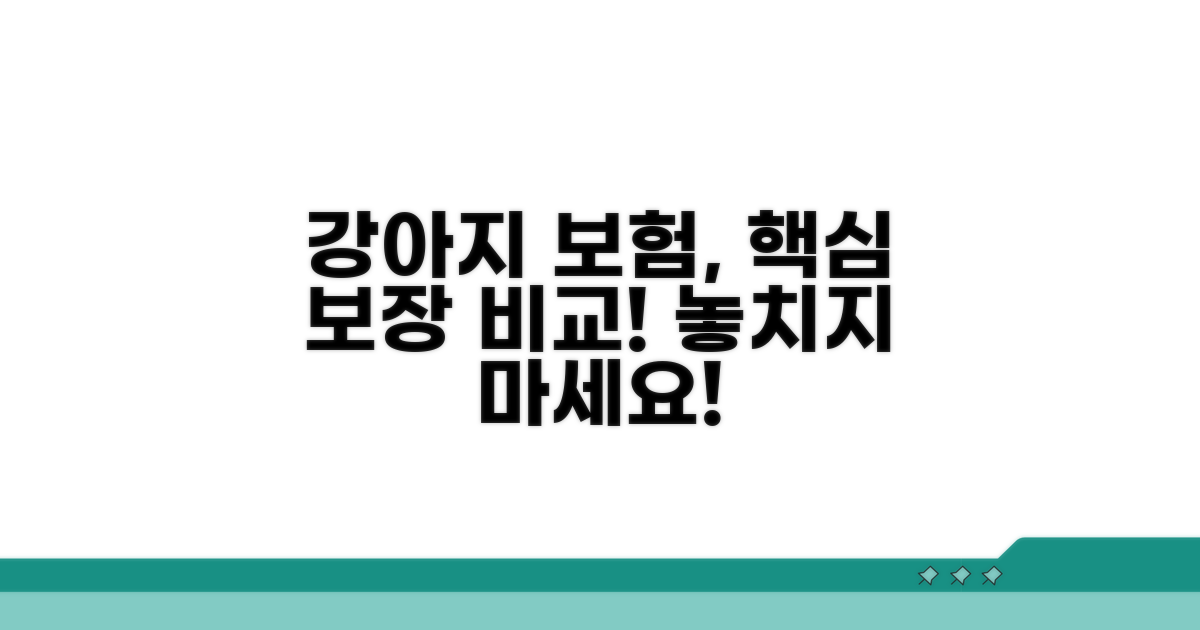 강아지 보험 핵심 보장 비교