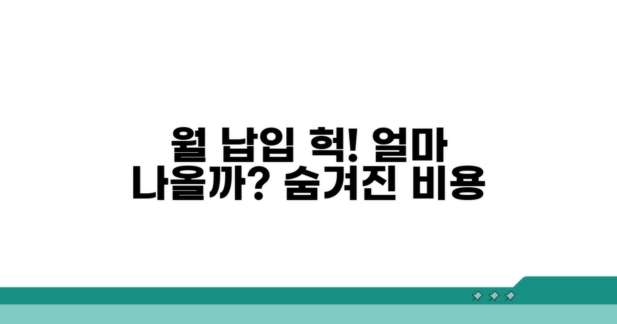 월 납입 비용, 얼마나 나올까?