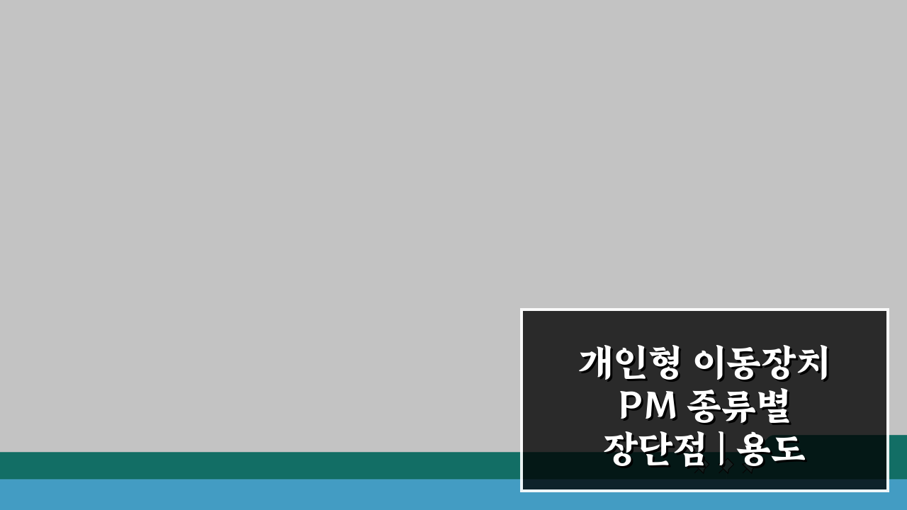 개인형 이동장치 PM 종류별 장단점 | 용도에 맞는 선택 가이드 5가지 비교