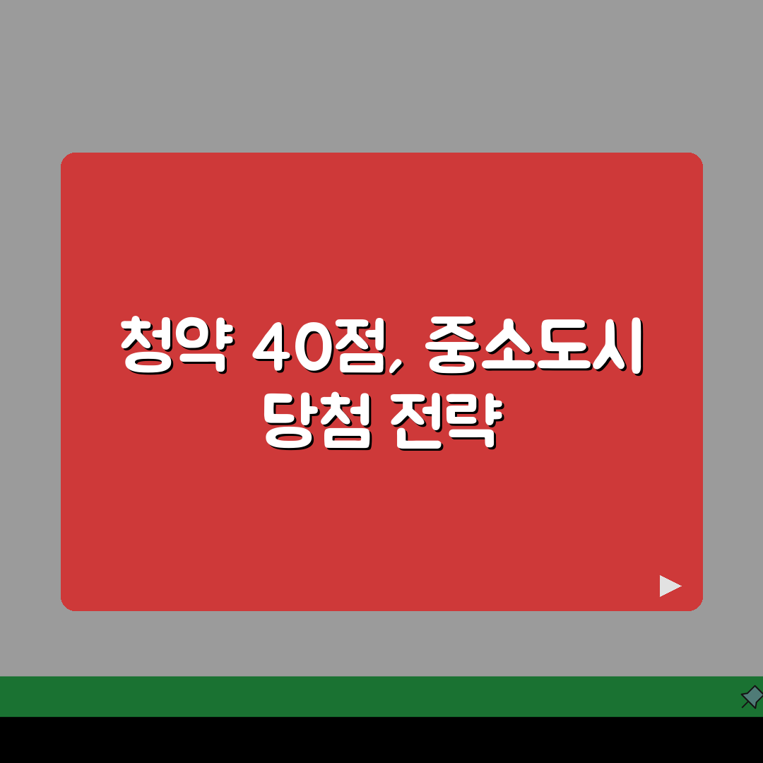 청약점수 40점 당첨 가능 지역 | 중소도시/비수도권 청약 전략 추천!